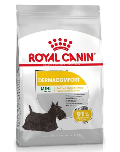 ROYAL CANIN CCN Mini Dermacomfort sausas maistas suaugusiems šunims, mažų veislių, su jautria oda, linkusia į dirginimus 4x1 kg