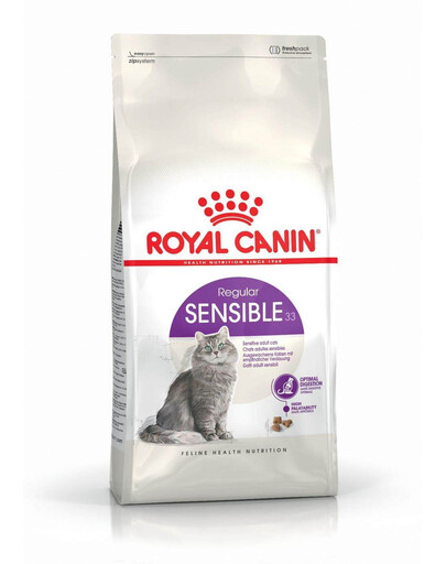 ROYAL CANIN Sensible 33 sausas maistas suaugusiems katėms, turinčioms jautrią virškinimo sistemą, 2x2 kg
