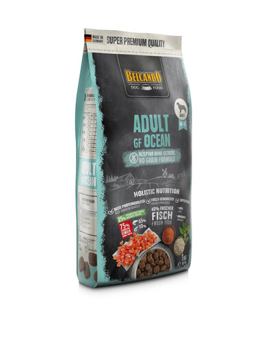 BELCANDO Adult Grain Free Ocean M-XL, 4 × 1 kg – sausas pašaras vidutinių ir didelių veislių šunims, be grūdų (su žuvimi)