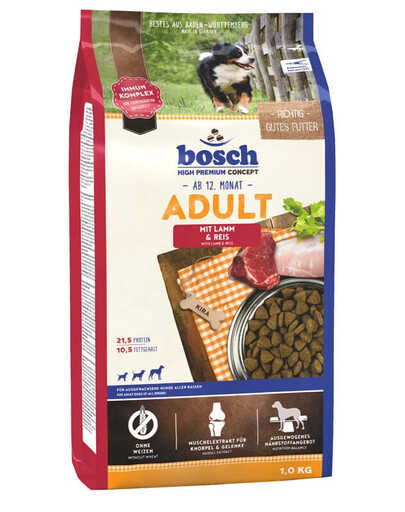 BOSCH Adult ėrienos mėsa su ryžiais, 4 x 1 kg