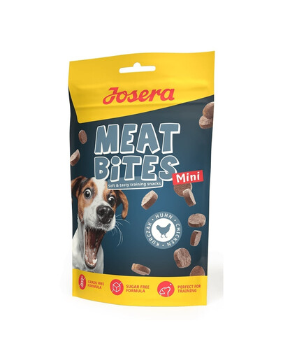 JOSERA Meat Bites Mini Chicken Treniruočių skanėstai su vištiena mažų veislių šunims, 24 vnt. po 70 g