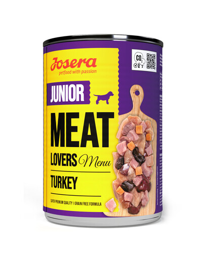 JOSERA Meat Lovers Junior Menu Kalakutiena šuniukams 12x400g