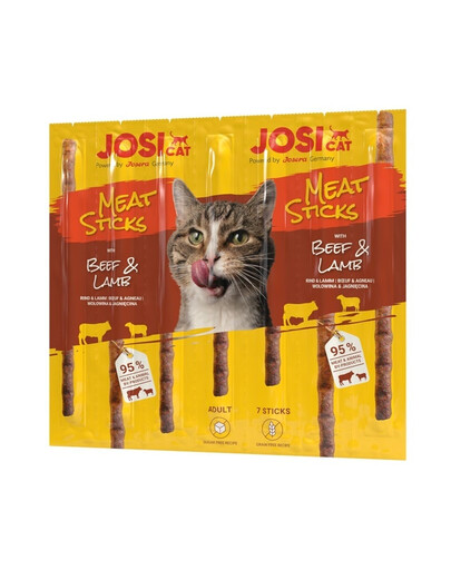 JOSERA JosiCat Meat Sticks jautienos ir ėrienos lazdelės katėms 24x35g