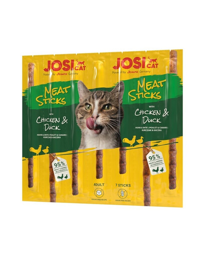 JOSERA JosiCat Meat Sticks kačiukams skirtos dešrelės su vištiena ir antiena, 48 x 35 g