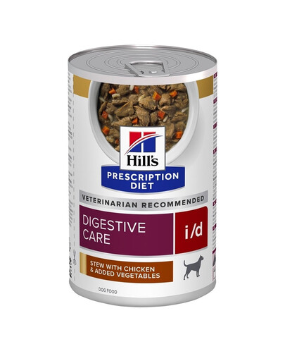 HILL'S Prescription Diet Canine i/d Digestive Care Vištienos ir daržovių troškinys, 24 vnt. po 354 g skardinės