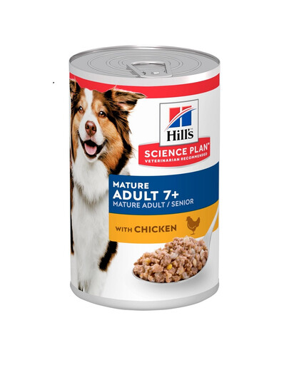 HILL'S Science Plan Canine Mature Adult Chicken 6x370 g vyresnio amžiaus šunims su vištiena