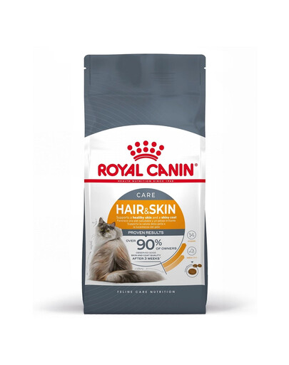 Royal Canin Hair & Skin Care 12x400 g sausas pašaras suaugusioms katėms, žvilgančiam kailiui ir sveikai odai.