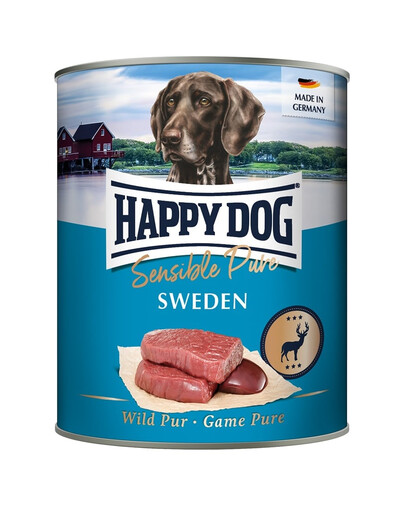 HAPPY DOG Sensible Pure Sweden 800 g šlapio šunų ėdalo su elniena