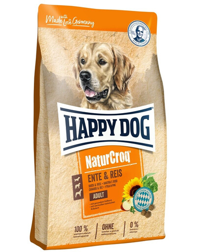 HAPPY DOG NaturCroq Ente & Reis 11 kg antis ir ryžiai, sausas šunų ėdalas