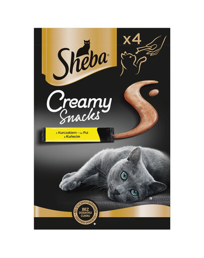 SHEBA Creamy Snacks skanėstai katėms su vištiena 4x12g