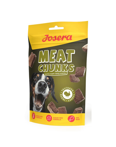 JOSERA Meat Chunks Turkey džiovinti skanėstai su kalakutiena 12x70g