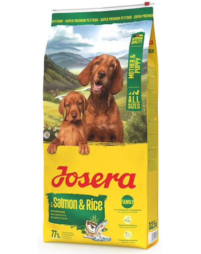 JOSERA Mother and Puppy Salmon with Rice 2x12,5kg šuniukams, nėščioms ir žindančioms kalėms