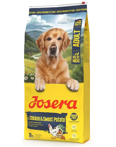 JOSERA Chicken with Sweet Potato Adult 2x12,5kg be grūdų maistas vidutinio ir didelio dydžio veislėms
