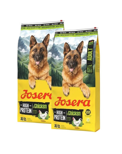 JOSERA High Protein Adult Chicken 2x12,5kg didelės energijos maistas sportiniams šunims