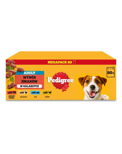 PEDIGREE Suaugusiųjų Skonių Pasirinkimas želė 80x100 g drėgnas maistas šunims