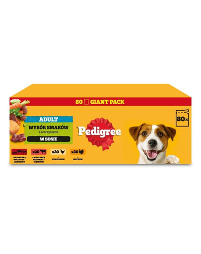 PEDIGREE Suaugusiųjų Skonių Pasirinkimas padaže 80x100 g drėgnas maistas šunims