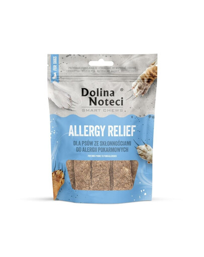 DOLINA NOTECI Smart Chews Allergy Relief 100g pagalba maisto alergijų atveju, džiovinti šunų skanėstai