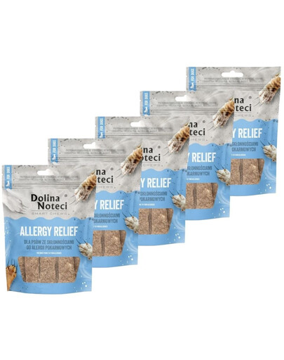DOLINA NOTECI Smart Chews Allergy Relief 5x100g pagalba esant maisto alergijoms, džiovinti skanėstai šunims