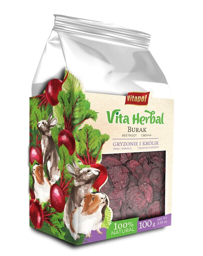 VITAPOL Vita Herbal Burokų džiovinti maistas graužikams ir triušiams 100 g