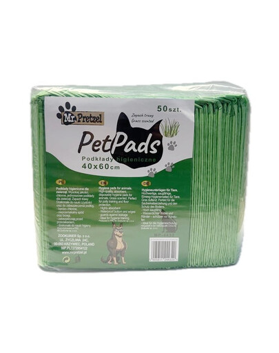 MR. PRETZEL Higieniniai paklotai šuniui su žolės kvapu 40x60cm 50vnt.