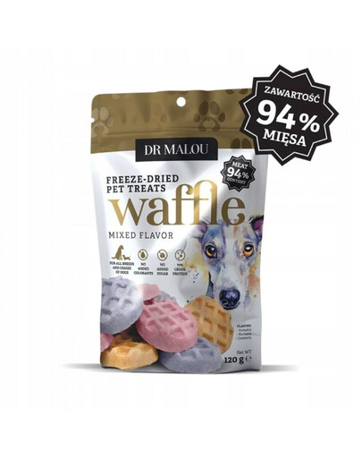 DR MALOU Waffle Mixed Flavor Wafle 120 g liofilizuotos vištienos