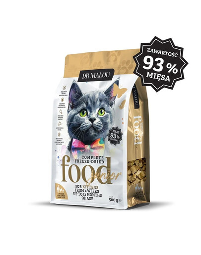 DR MALOU Kitten Liofilizuota maistas Vištiena su ožkų pienu ir tryniu 500g sausas maistas kačiukams