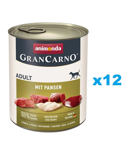 ANIMONDA Gran Carno Adult with Tripe 12x800 g ze żwaczem dla dorosłych psów