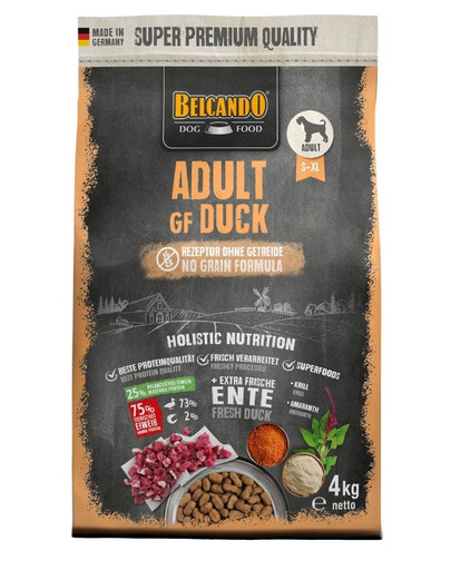 BELCANDO Adult Grain Free Duck 4 kg antis, sausa maistas šunims
