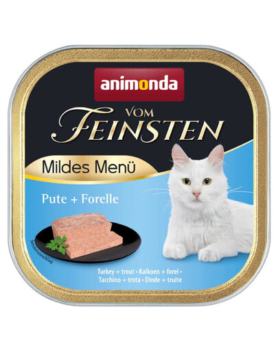 ANIMONDA Vom Feinsten Mild Menue Indyk ir upėtakis 100g paštetas katėms