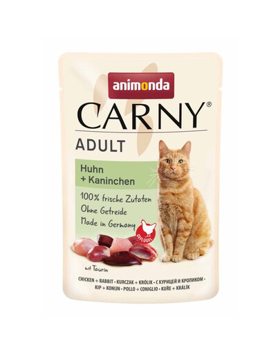 ANIMONDA Carny Adult Pouch Kurczak i królik 85g mokra karma dla kotów