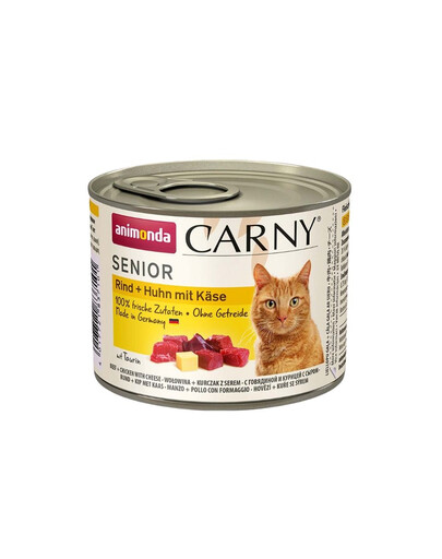 ANIMONDA Carny Senior Jautiena, vištiena ir sūris, 24 vnt. po 200 g
