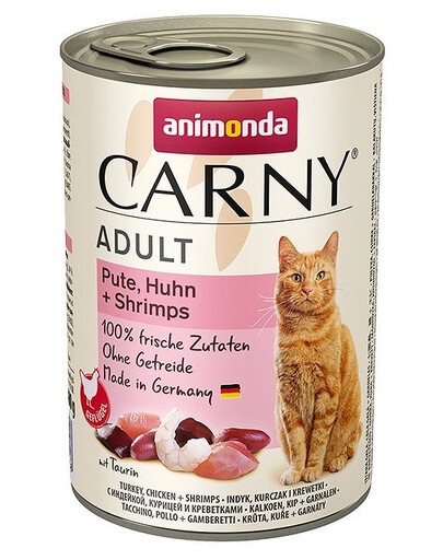 ANIMONDA Carny Jautienos, kalakutienos ir krevečių rinkinys 24 x 400 g