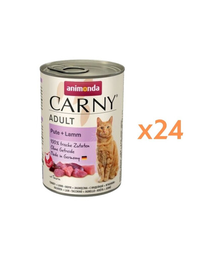 ANIMONDA Carny Adult kalakutienos ir ėrienos rinkinys, 24 x 400 g