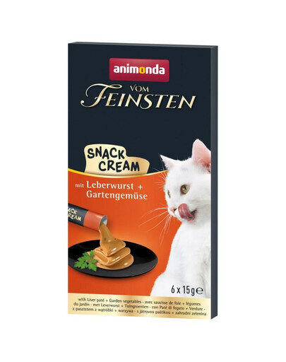 ANIMONDA Vom Feinsten Snack Cream su kepiniu iš kepenų ir daržovėmis 6x15g kreminė užkandis katėms