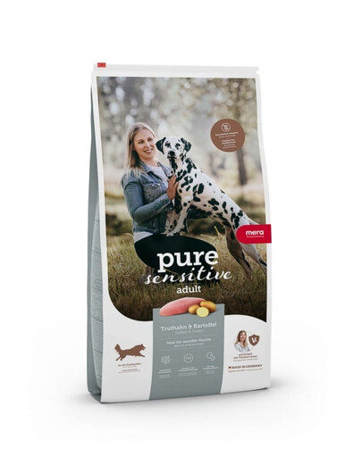 MERA Dog Pure Sensitive Fresh Meat Adult Turkey Potato 12,5 kg kalakutų ir bulvių, sausas maistas jautriems šunims