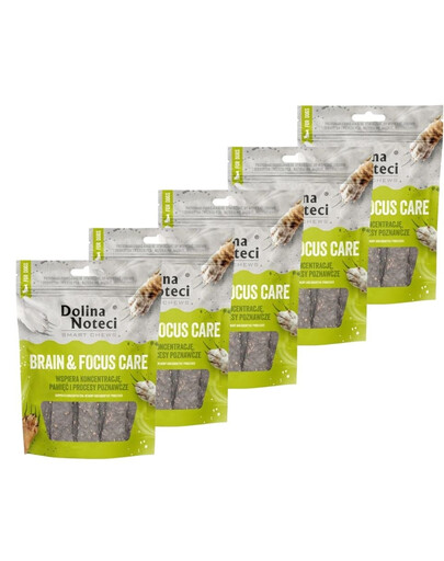 DOLINA NOTECI Smart Chews Brain & Focus Care 5x100g smegenų ir dėmesio funkcijų palaikymas, džiovinti skanėstai šunims