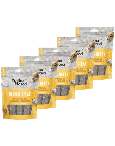 DOLINA NOTECI Smart Chews Calm & Relax 5x100g streso mažinimo parama, džiovinti skanėstai šunims