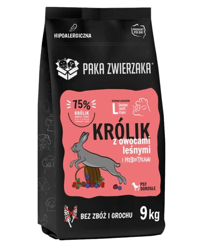 PAKA ZWIERZAKA Triušis su miško uogomis L 9 kg sauso maisto dideliems šunims