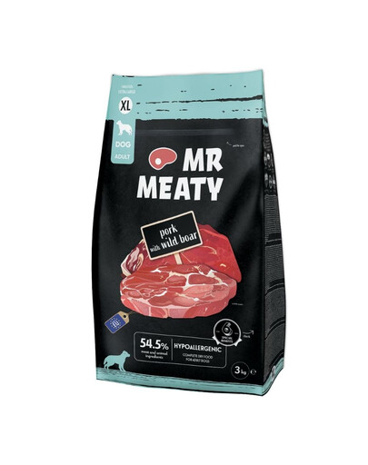 MR MEATY Dog Pork with Wild Boar XL 3 kg kiauliena su šernu, sausas maistas šunims