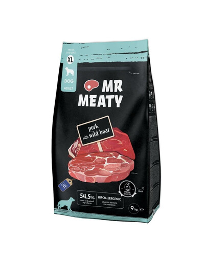 MR MEATY Dog Pork with Wild Boar XL 9 kg kiauliena su šernu, sausa maistas šunims