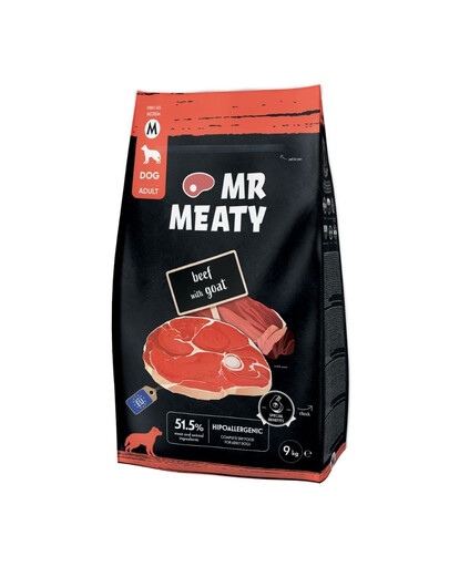 MR MEATY Dog Beef with Goat M 9 kg jautiena su ožka, sausa maistas šunims