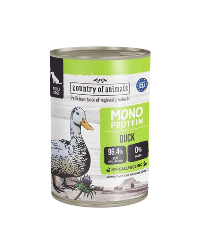 COUNTRY OF ANIMALS Dog Monoprotein Duck 400g antiena, šlapias maistas šunims