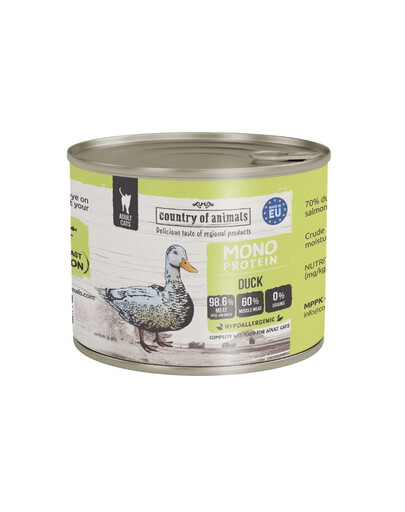 COUNTRY OF ANIMALS Cat Monoprotein Duck 200g antis, drėgnas maistas katėms