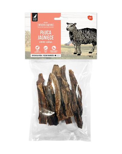 WIEJSKA ZAGRODA Ėrienos plaučiai, 90 g – kramtalai šunims