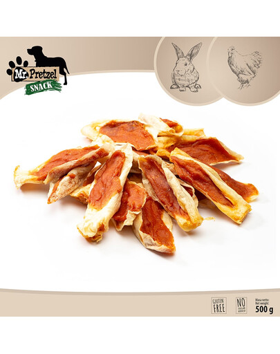 MR. PRETZEL Triušio ausis su vištiena 500g skanėstas šuniui