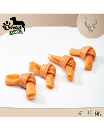 MR. PRETZEL Minkšti vištienos mazgai 500g skanėstas šunims