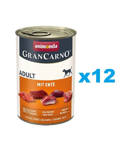 ANIMONDA GranCarno Wieprzowina z kaczką dla psa 12x400 g