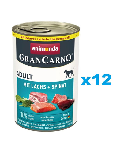 ANIMONDA GranCarno Adult łosoś i szpinak 12x400g