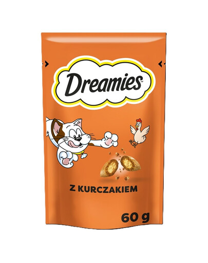 DREAMIES Traškūs kačių skanėstai su vištienos skoniu, 6 x 60 g