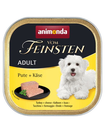ANIMONDA Vom Feinsten Adult Kalakutienos ir sūrio paštetas šunims 12 x 150 g